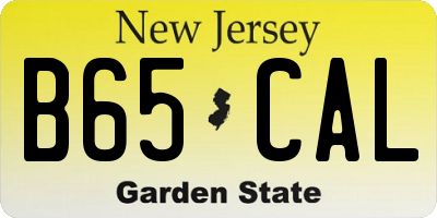 NJ license plate B65CAL