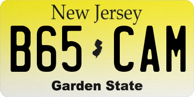 NJ license plate B65CAM