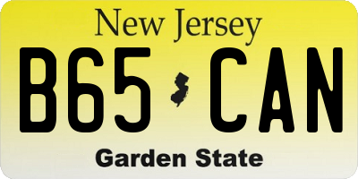 NJ license plate B65CAN