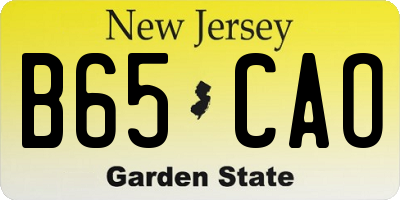 NJ license plate B65CAO