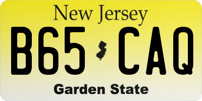 NJ license plate B65CAQ