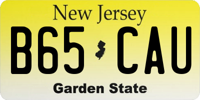 NJ license plate B65CAU