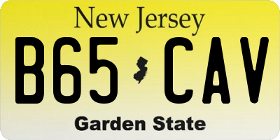 NJ license plate B65CAV
