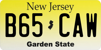 NJ license plate B65CAW