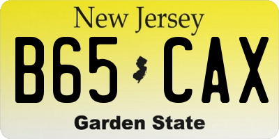 NJ license plate B65CAX