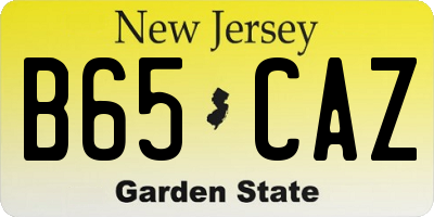 NJ license plate B65CAZ