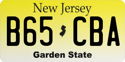 NJ license plate B65CBA