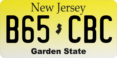 NJ license plate B65CBC