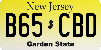 NJ license plate B65CBD