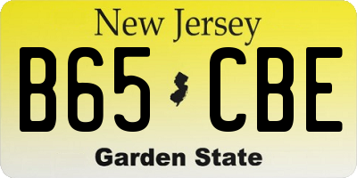 NJ license plate B65CBE