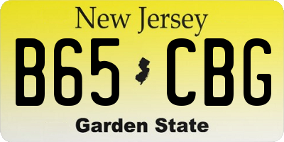NJ license plate B65CBG