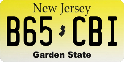 NJ license plate B65CBI