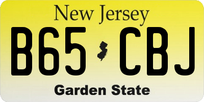 NJ license plate B65CBJ