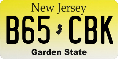 NJ license plate B65CBK