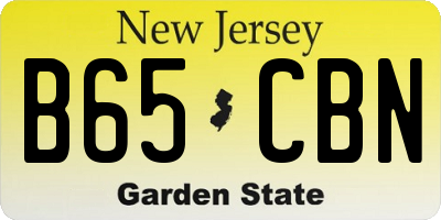 NJ license plate B65CBN