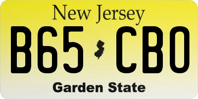 NJ license plate B65CBO