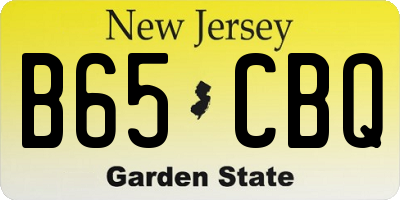 NJ license plate B65CBQ