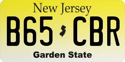 NJ license plate B65CBR