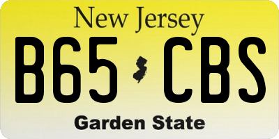 NJ license plate B65CBS