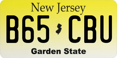 NJ license plate B65CBU