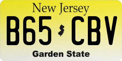 NJ license plate B65CBV