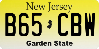 NJ license plate B65CBW