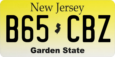 NJ license plate B65CBZ