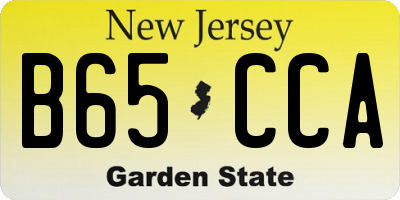 NJ license plate B65CCA