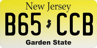 NJ license plate B65CCB