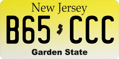 NJ license plate B65CCC