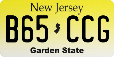 NJ license plate B65CCG