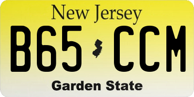NJ license plate B65CCM