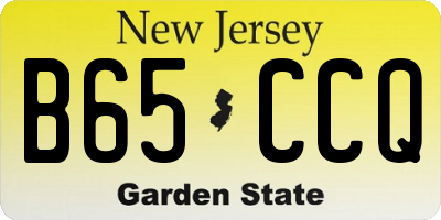 NJ license plate B65CCQ