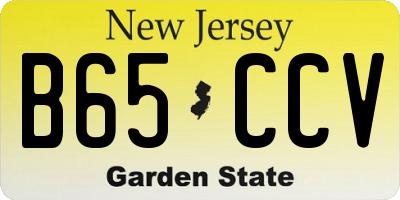 NJ license plate B65CCV