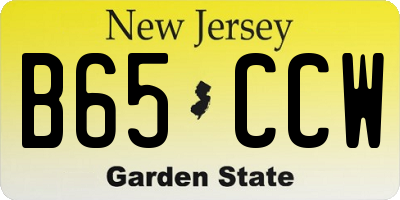 NJ license plate B65CCW