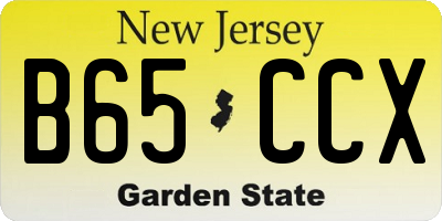 NJ license plate B65CCX