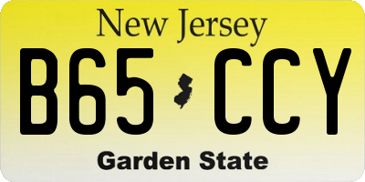 NJ license plate B65CCY