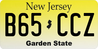 NJ license plate B65CCZ