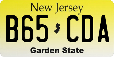 NJ license plate B65CDA