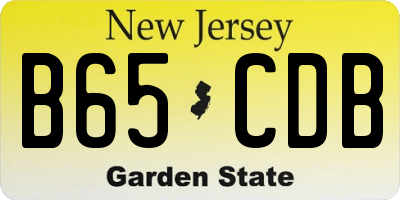 NJ license plate B65CDB
