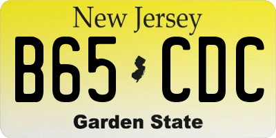 NJ license plate B65CDC