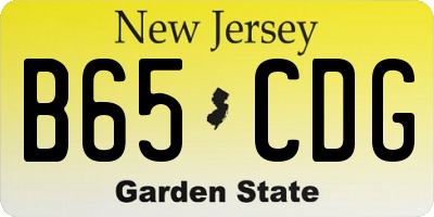 NJ license plate B65CDG