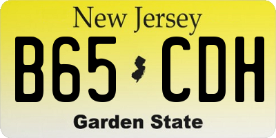 NJ license plate B65CDH