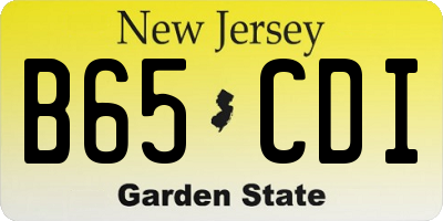 NJ license plate B65CDI