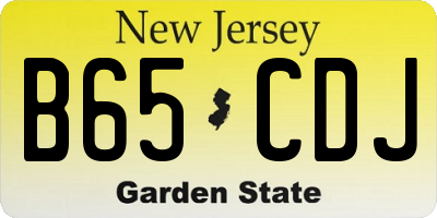 NJ license plate B65CDJ