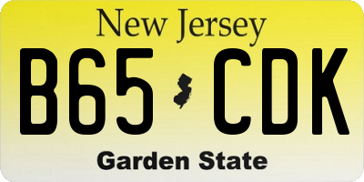 NJ license plate B65CDK