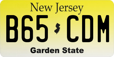 NJ license plate B65CDM