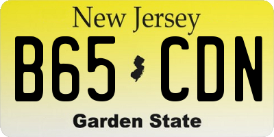 NJ license plate B65CDN