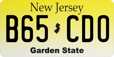 NJ license plate B65CDO