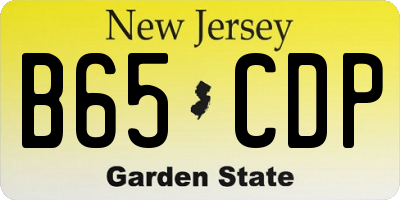 NJ license plate B65CDP